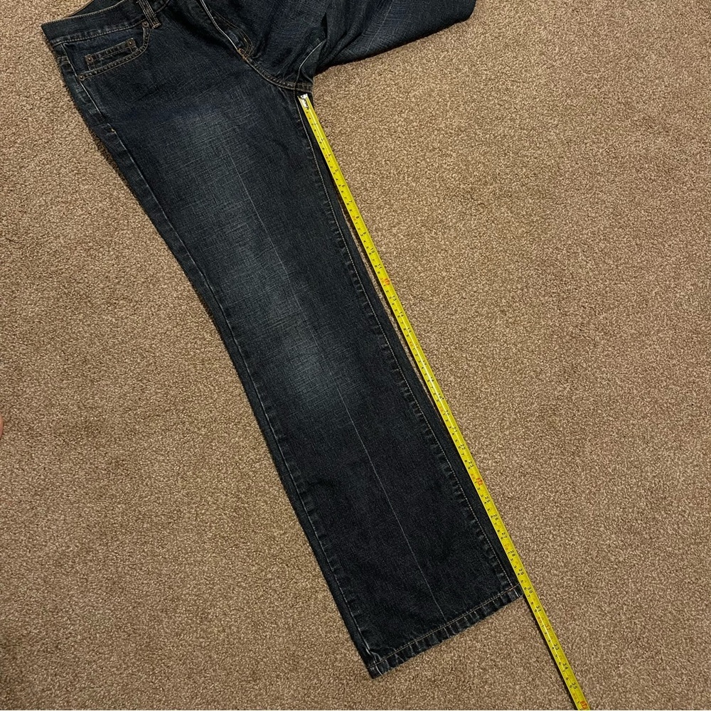 The Limited Dark Wash Denim Jeans w/ Perm Crease Straight Leg Classic Fit - Picture 5 of 14